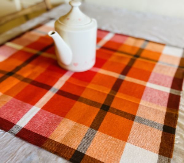  Northern Europe Sweden * orange series check tablecloth 