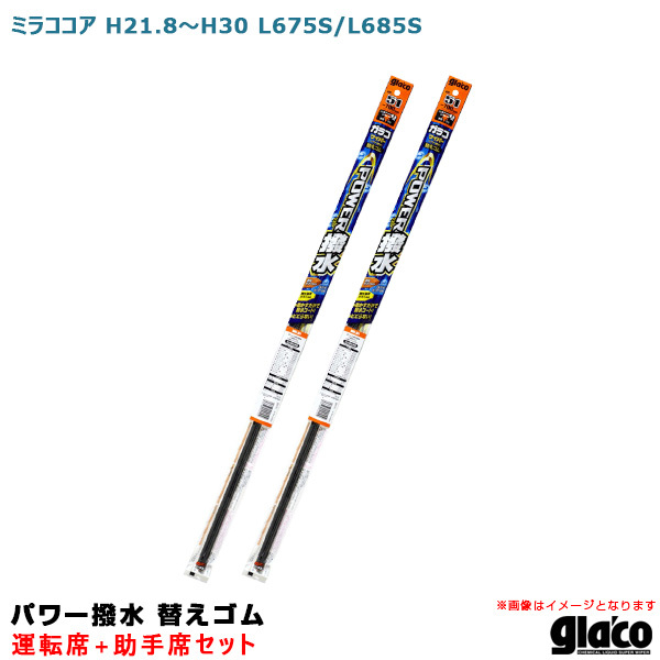 ガラコワイパー パワー撥水 替えゴム 車種別セット ミラココア H21.8～H30 L675S/L685S 運転席+助手席 ソフト99 ht_画像1