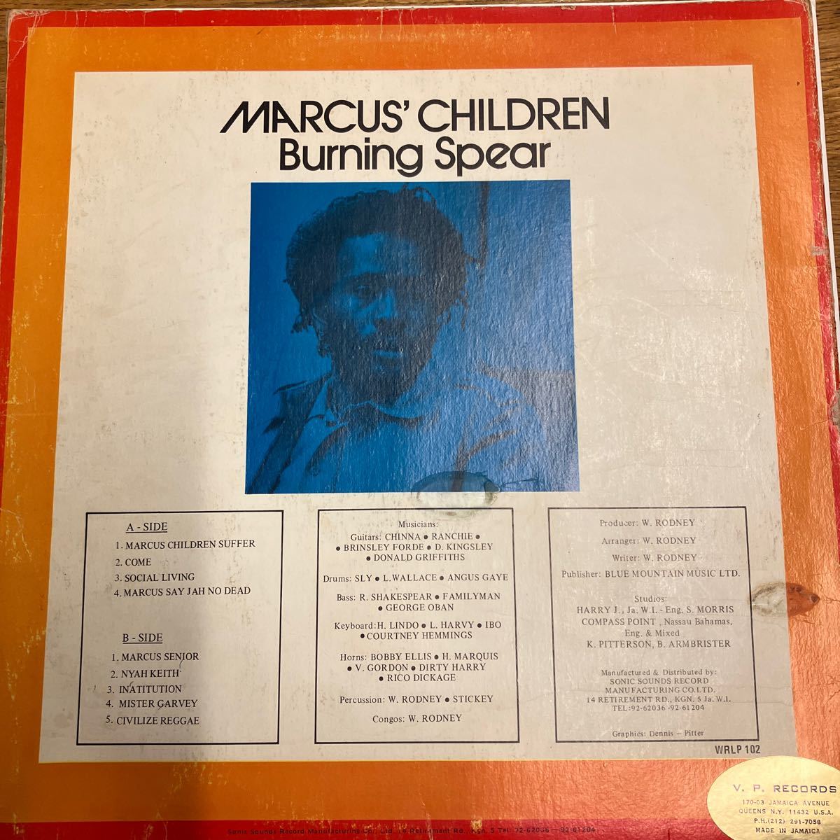 名作! Jah No Dead 収録 Burning Spear / Marcus's Children LP_画像2