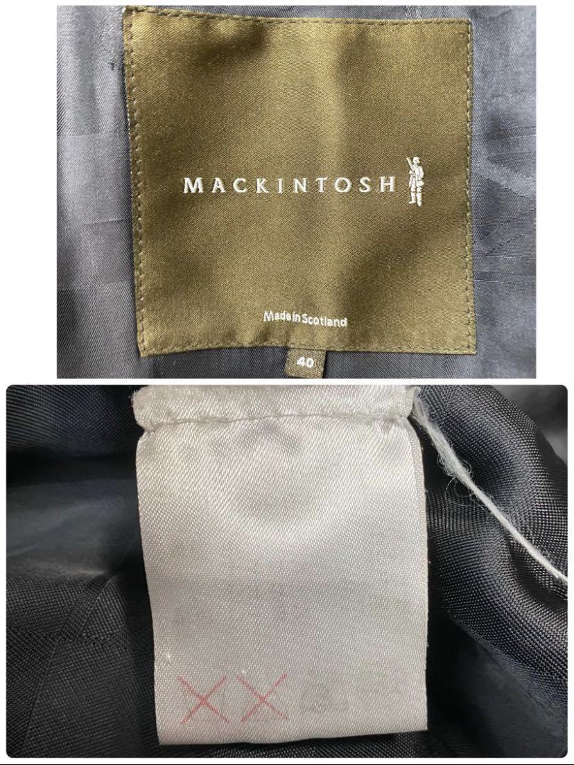 希少L MACKINTOSH マッキントッシュ FETLAR フェトラー 【極上シルク】ミドル丈 トレンチコート 裏地総柄 チェック 黒 ブラック 40 メンズ_画像8