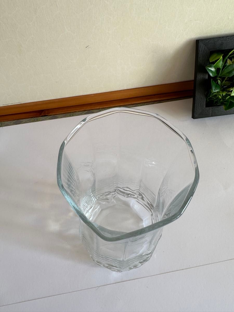 レトロクリアガラス　一輪花瓶　　水差し　セット グラス アンティーク