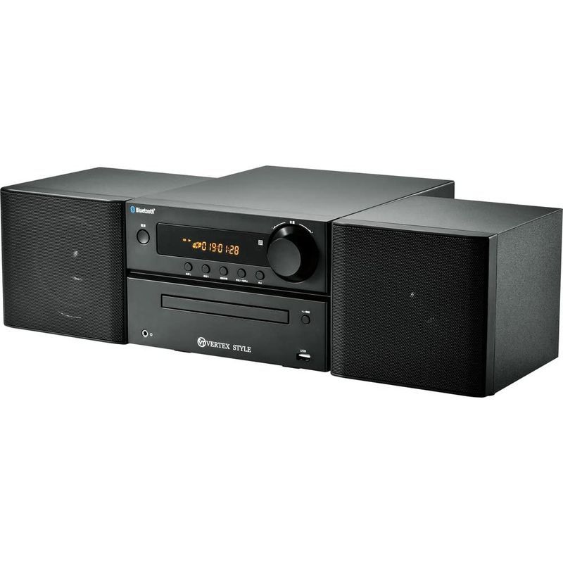VERTEX ヴァーテックスマイクロシステムコンポ BTMC-V002 CD再生・USB再生・FMラジオ視聴・CDからUSBへ録音・Blue