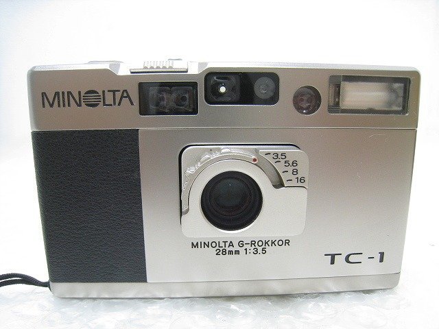 PK15553ST★MINOLTA★コンパクトフィルムカメラ ケース・ストラップ付★TC-1 G-ROKKOR 28mm 1:3.5★シャッターOK★_画像2