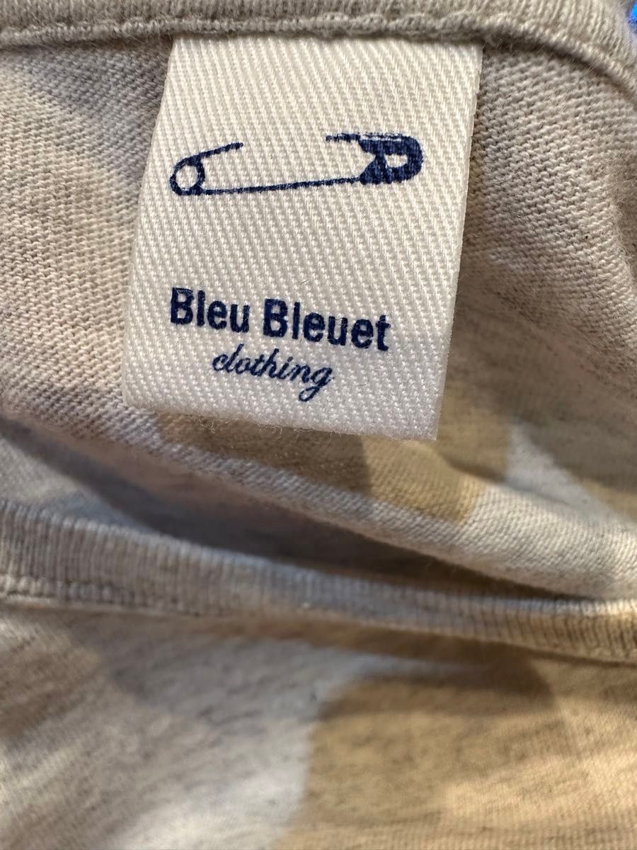 新品【Bleu Bleuet】薄ライトグレーTシャツ【ブルーブルーエ】