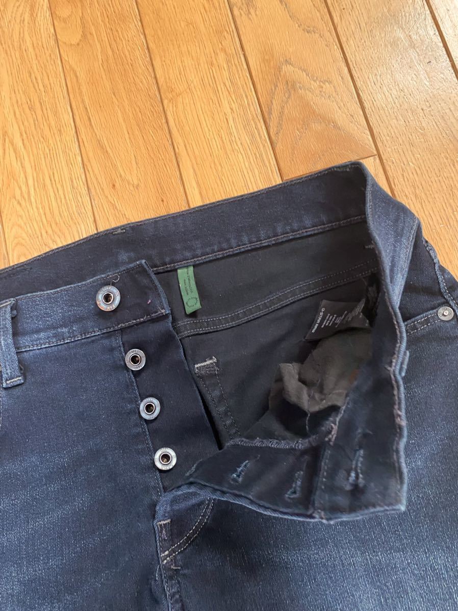 良品 G-STAR RAW ジースター ロゥ 3301 スリム ストレッチ デニムパンツ ジーパン ジーンズ W32/ インディゴ メンズ ボタンフライ_画像6