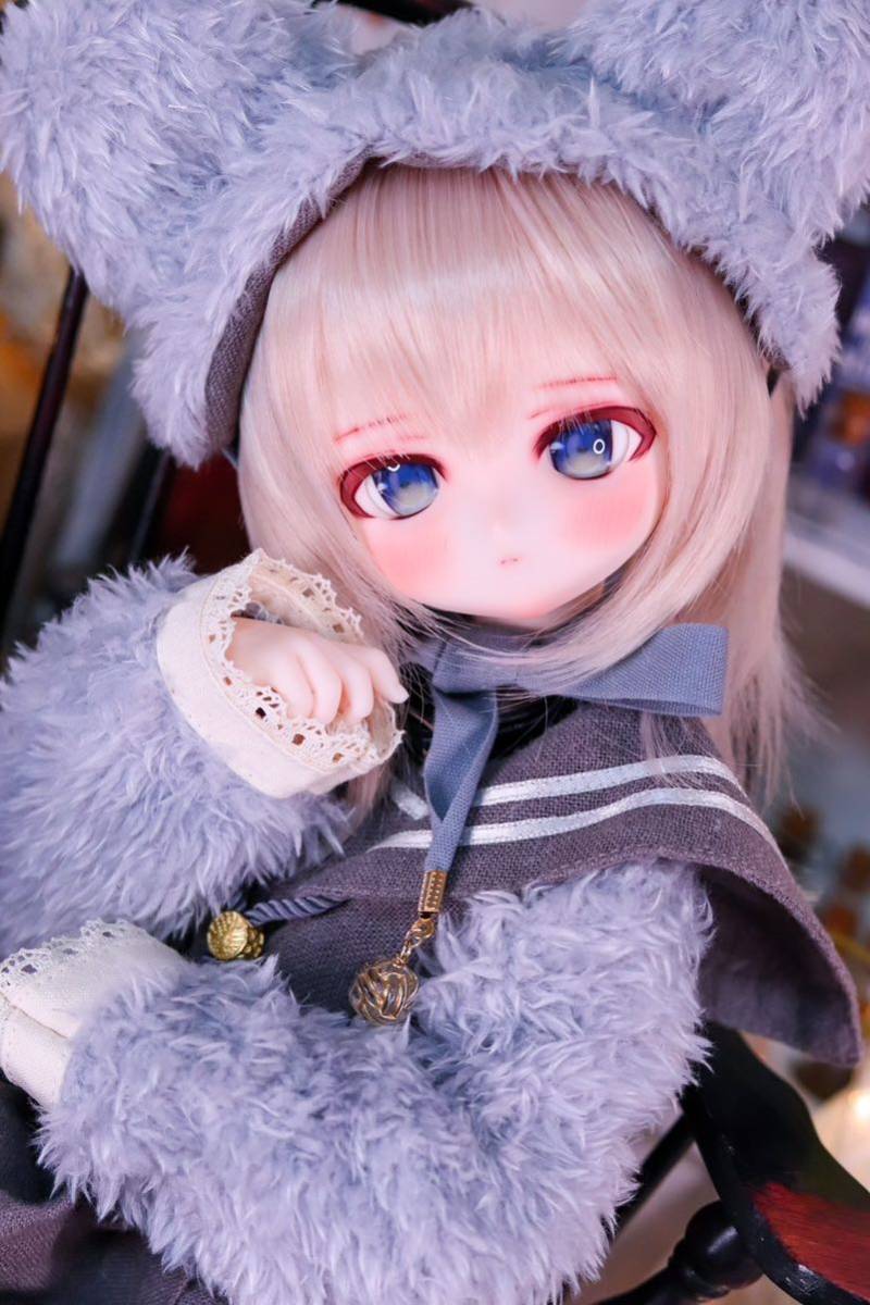 ＊night cherry＊ DDH-01 カスタムヘッド　セミホワイト肌　アイ2種　ソフビ盛り　★難あり　DD MDD_画像5