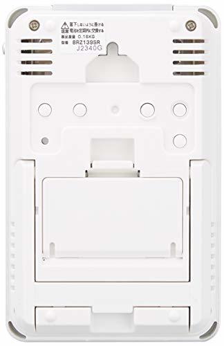 リズム(RHYTHM) 目覚まし時計 電波時計 電子音アラーム 温度 湿度 日めくり カレンダー 六曜 ライト付き 白 12.8x8.2x2.3_画像3