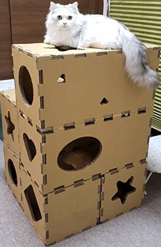 tachibana промышленность [ комбинация. свободно .. класть ] башня для кошки товары для домашних животных кошка игрушка сделано в Японии картон тоннель высокая прочность крепкий box 