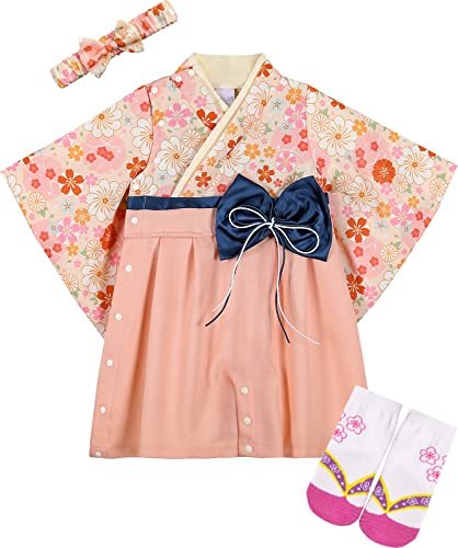 BECOS hakama детский комбинезон девочка кимоно baby .. три . первый ..( розовый Sakura 90)