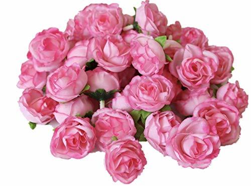 【Mikishin】バラ 造花 50個 3cm ブーケ ローズ 薔薇 結婚式 ブローチ 装飾 (ピンク)_画像1