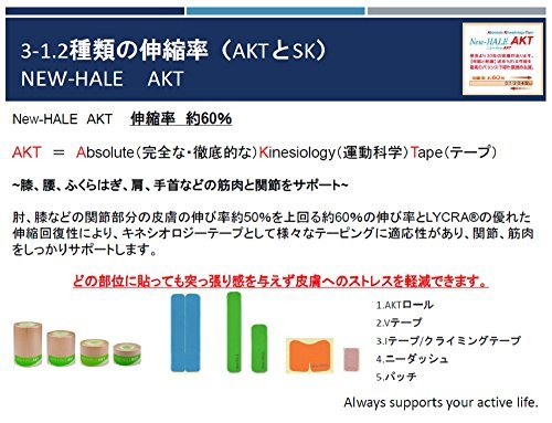 New-HALE(ニューハレ) テーピングテープ ロールタイプ ひじ ひざ 関節 筋肉 サポート AKT Colors_画像7