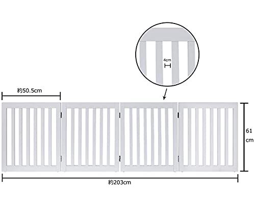 unipaws 木製犬用ゲート、折り式バリア、ペット用家具フェンス 、白い_画像7