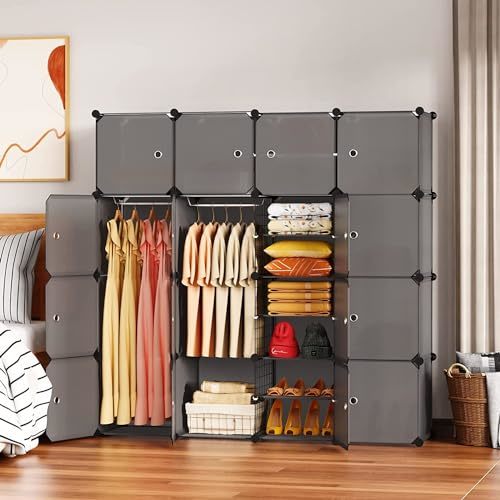  wardrobe closet shelves storage storage box assembly type clothes storage rack door attaching bok scalar box easy DIY.. living 