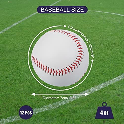 PATIKIL 野球 12個入り 野球 ソフト バルク 標準サイズ 大人革 トレーニング 野球 ノーマーク 野球 青少年_画像2
