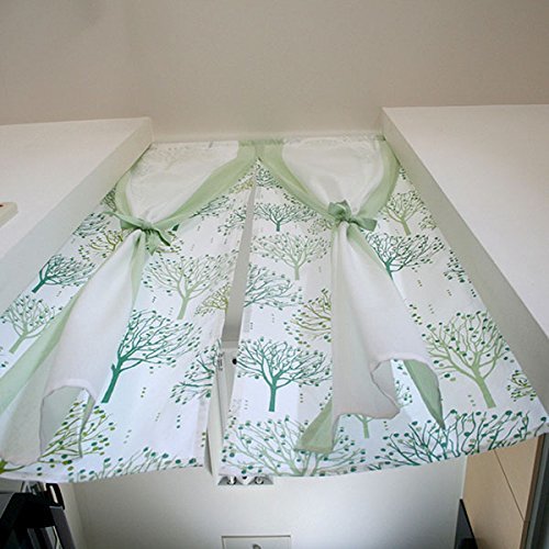 SunnyDayFabric のれん 2重のれん パウダーカラー グリーン リボン 約幅85cmx丈150cm ncbp-13658_画像6