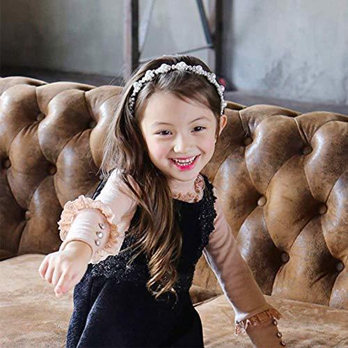 BIANHUAN カチューシャ キッズ 子供 子ども アクセサリー 女の子 フラワーモチーフ フェイクパール フラワーガール ヘアバンド ヘアア_画像4