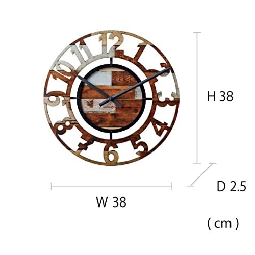 インターフォルム 掛け時計 ベルシー CL-8325MX ミックスカラー ブラック 木 スイープムーブメント 38cm_画像4