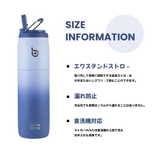 BOTTLE BOTTLE 水筒 1リットル 大容量 1000ml ストロー付き 直飲み 保温保冷 真空断熱 子供 大人 持ち手付き おしゃれ_画像3