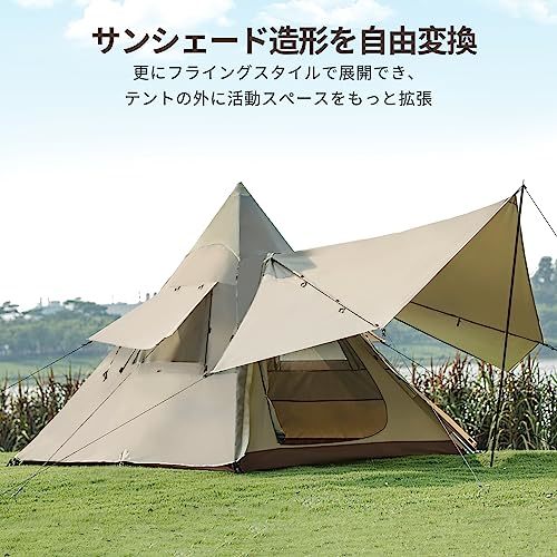 CAMEL CROWN large tent two -ply layer camp tent 5-6 person for Family pillar mid type both sides shell ta-PU30