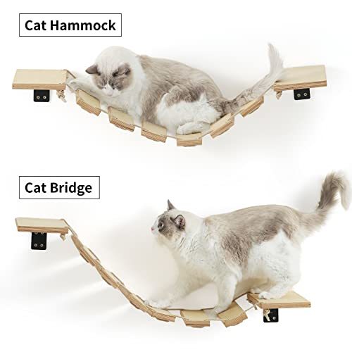 FUKUMARU キャットステップ 吊り橋 キャットウォーク DIY 木製 遊び場 猫 猫用 棚 32.5cm_画像3