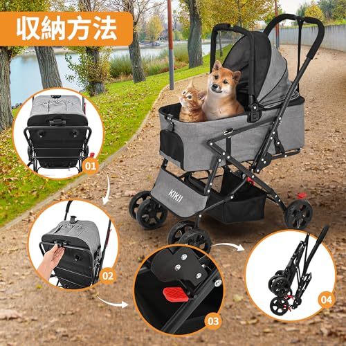 KIKII домашнее животное Cart собака для коляска собака кошка Buggy разъемная модель 4 колесо маленький размер собака средний собака Cart много голова легкий compact Lead 2 шт имеется передний колесо 360° раз 