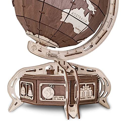  eko wood art 3D puzzle globe Brown 