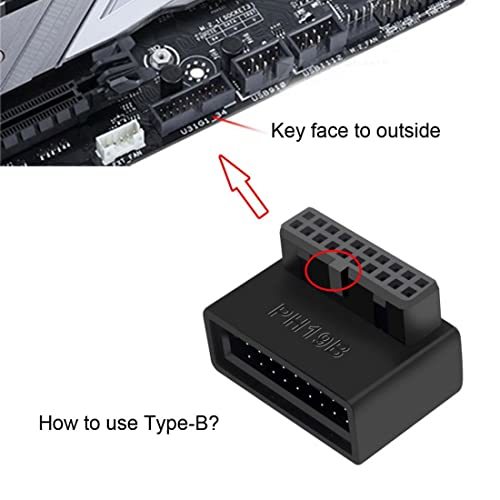 chenyang CY マザーボード USB 3.0 20ピン オス-メス 延長アダプター 上下角度 90度 オーバーモ_画像4