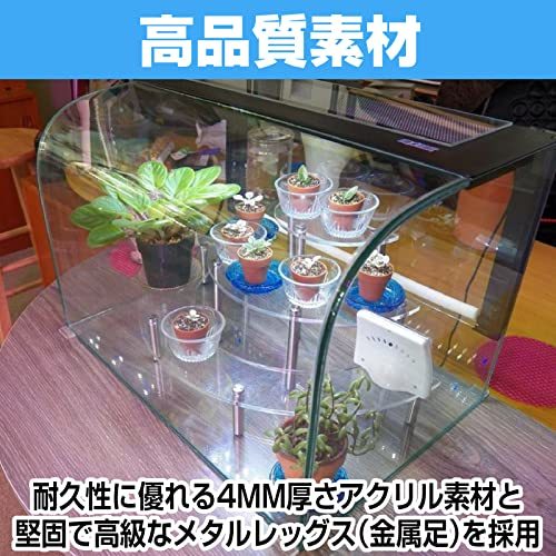 Famimueno フィギュア ケース ディスプレイ ラック 透明 アクリル棚 ステージ 展示 階段 (クリア 3段 2個セット)_画像3