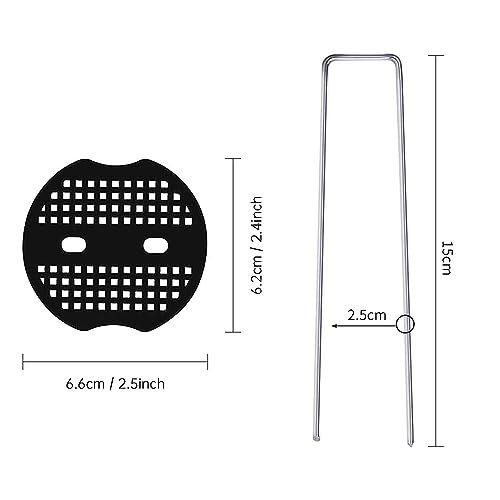 50本セット Uピン杭 黒丸付き 防草シート 除草シート 固定用 押さえピン (50 15cm)_画像3