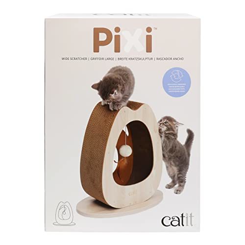 Catit Pixi スクラッチャーWide 猫用ファニチャー 猫型爪とぎ 自立式 ダンボール インテリア 45×23.5×44cm_画像1