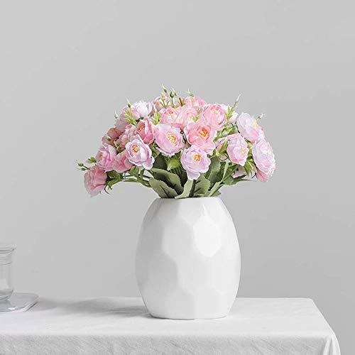 花瓶 花器陶器フラワーベース 花器 15.5CM1個入りおしゃれ花瓶 白セラミック北欧 インテリア 家の装飾 (ホワイト３)_画像1