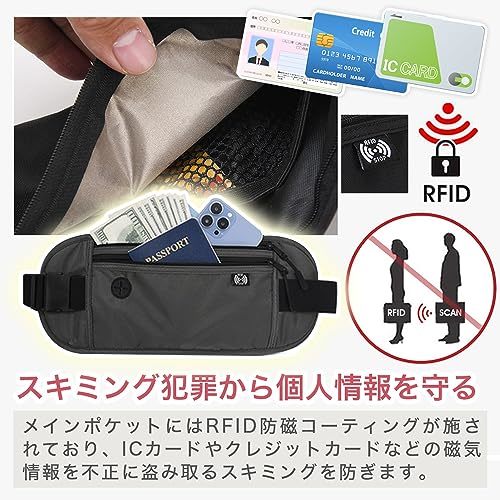 VOLAN セキュリティ ウエスト ポーチ スキミング 防止 RFID ブロック 海外 旅行 トラベル 必需品 シークレ_画像3