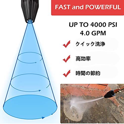  high pressure washer turbo nozzle, rotation nozzle 4.0GPM pressure washing machine turbo nozzle, high pressure washer turbo nozzle 4000PSI 1/4in times 