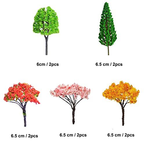 60本 森林 模型用樹木 3.5-5.5cm 5サイズミックス Nゲージ ジオラマ 鉄道 建築 模型 用 樹木 風景 (10本 & 6-6.5cm)_画像2