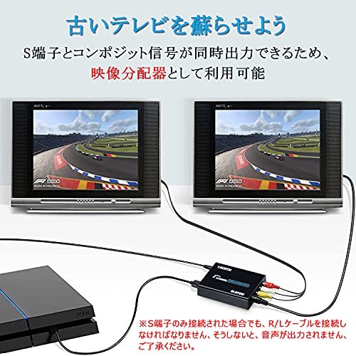 BLUPOW【電源不要】HDMI to コンポジット/S端子 変換器 1080P対応 HDMI to Composite 3RCA AV/S-V_画像3