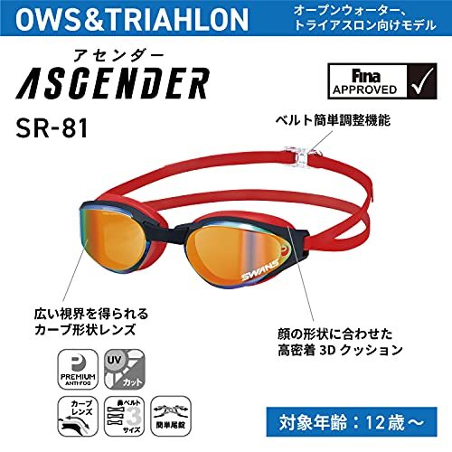 [スワンズ] 日本製 スイミングゴーグル アセンダー SR-81PHPAF BL 調光ブルーtoスモーク ASENDER_画像2