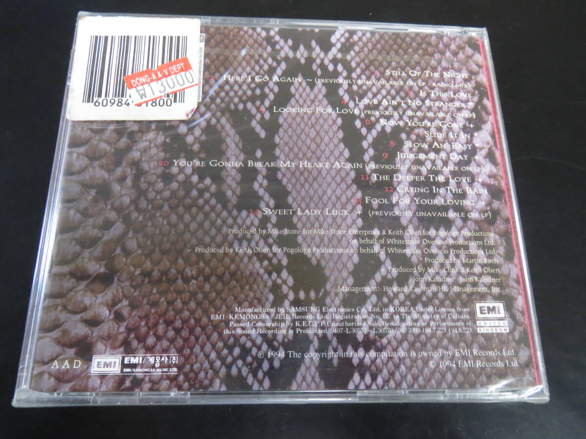 未開封新品！Whitesnake - Greatest Hits 輸入盤CD（韓国 EKPD-0403, 1994）_画像2