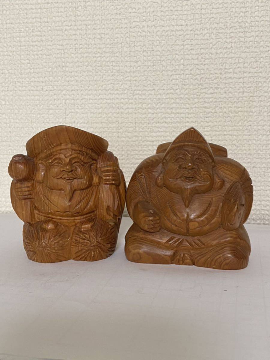 木彫り 七福神 恵比寿様 大黒天 置物 縁起物 大黒様 商売繁盛_画像1