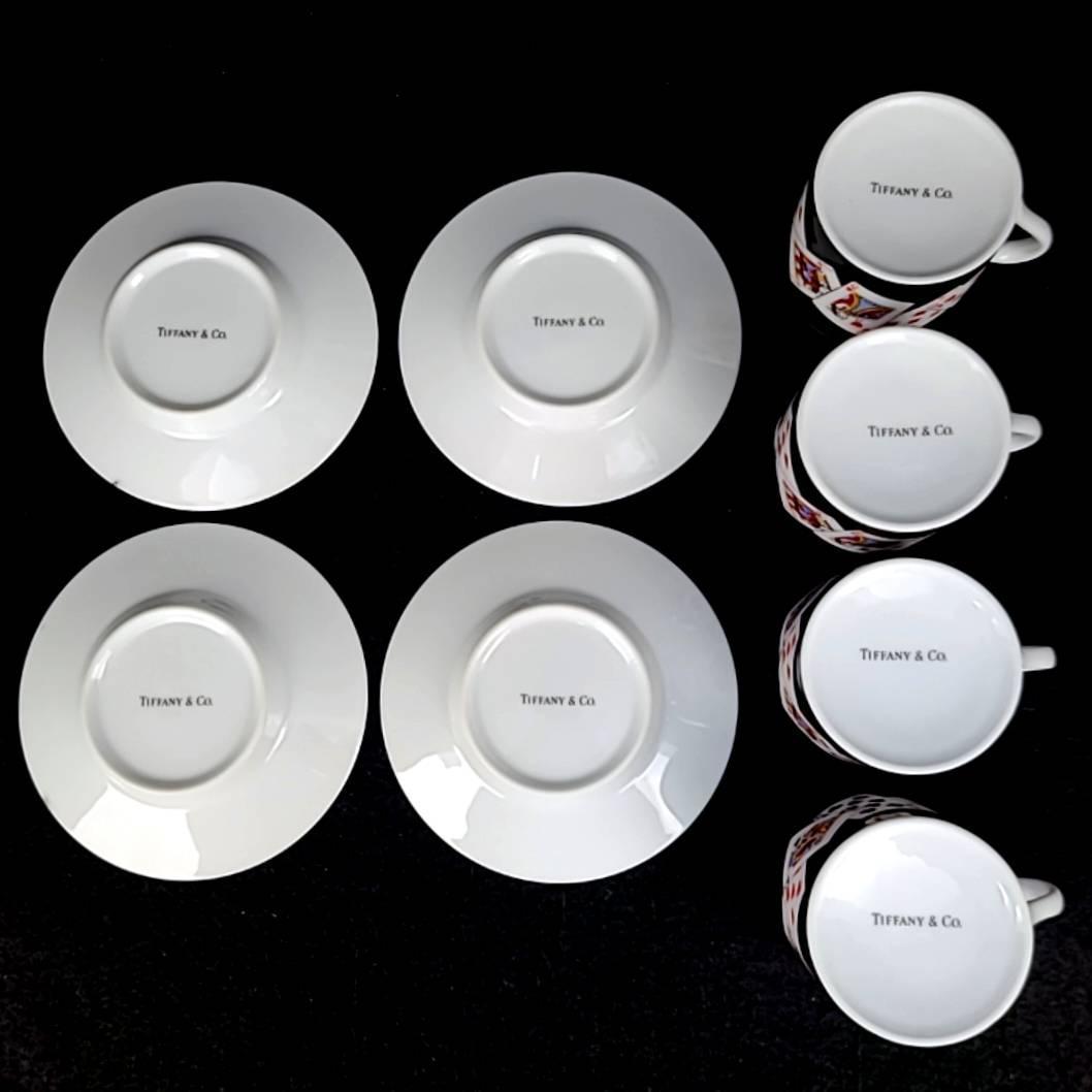 美品 ティファニー Tiffany&Co トランプ柄 金彩 カップ&ソーサー 美品 ティファニー Tiffany&Co トランプ柄 金彩 カップ&ソーサー