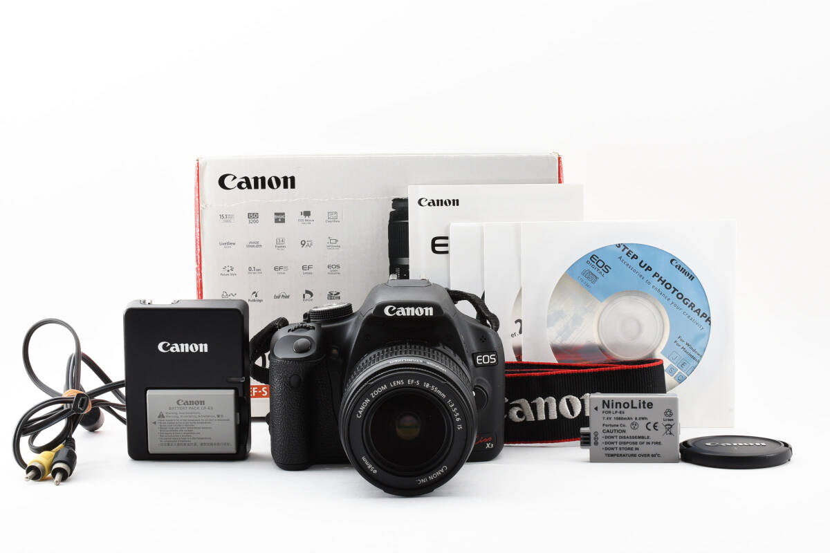 【箱付き・付属品多数】 Canon キヤノン EOS Kiss X3 レンズキット デジタル一眼カメラ #505_画像1