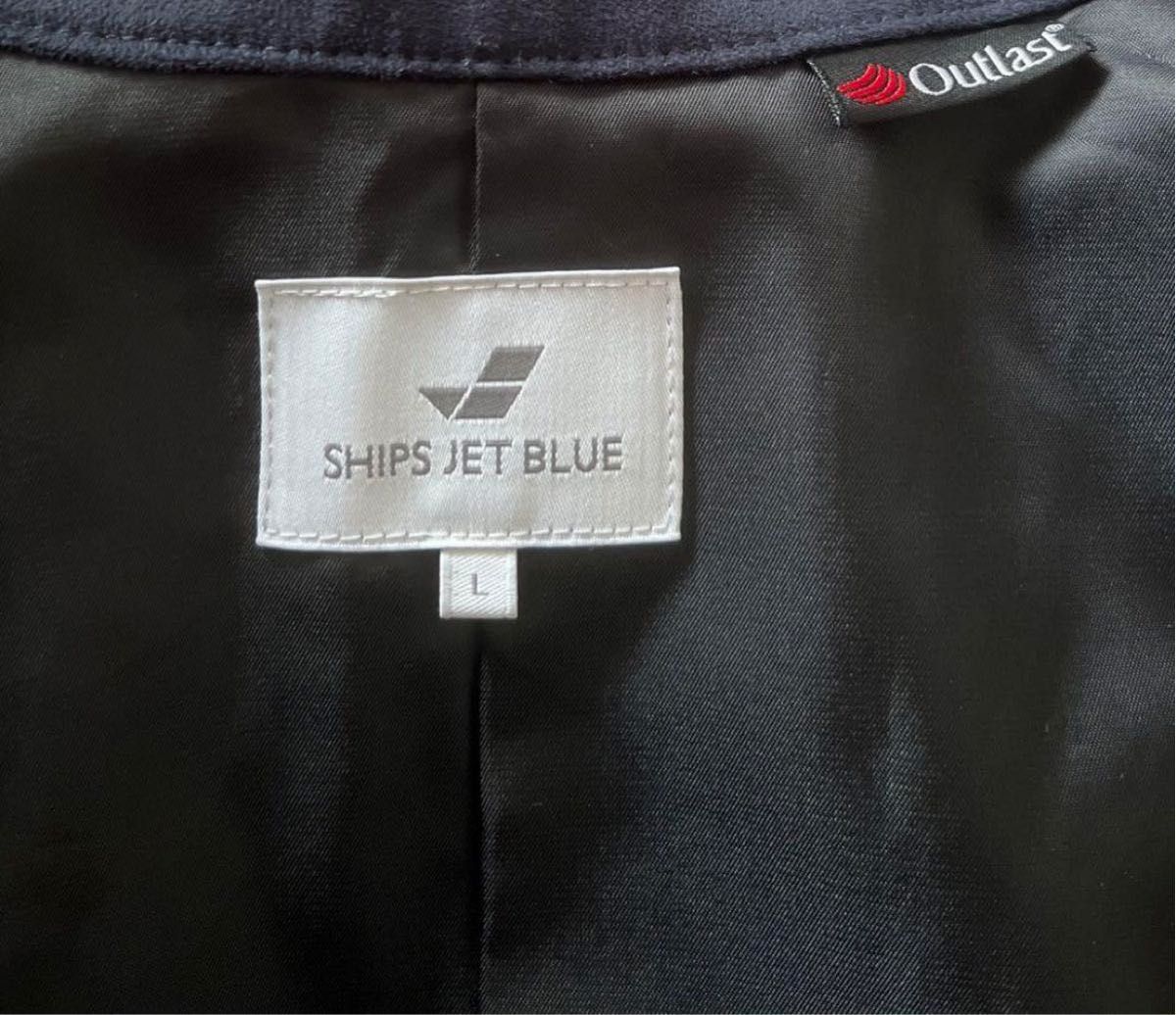 SHIPS JET BLUE フェイクスエード シングル ライダースジャケット　シップスジェットブルー　メンズアウター　ネイビー