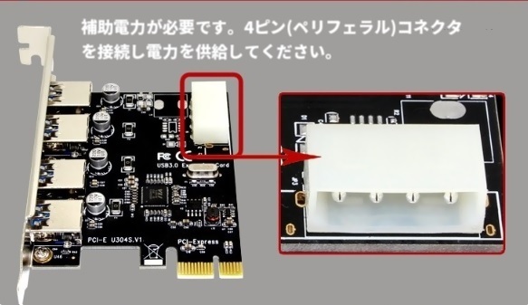 新品 PCI-E接続 USB3.0拡張カード 4ポート 増設ボード パソコン PC 自作 ポート USB端子 マザーボード デスクトップ_画像3