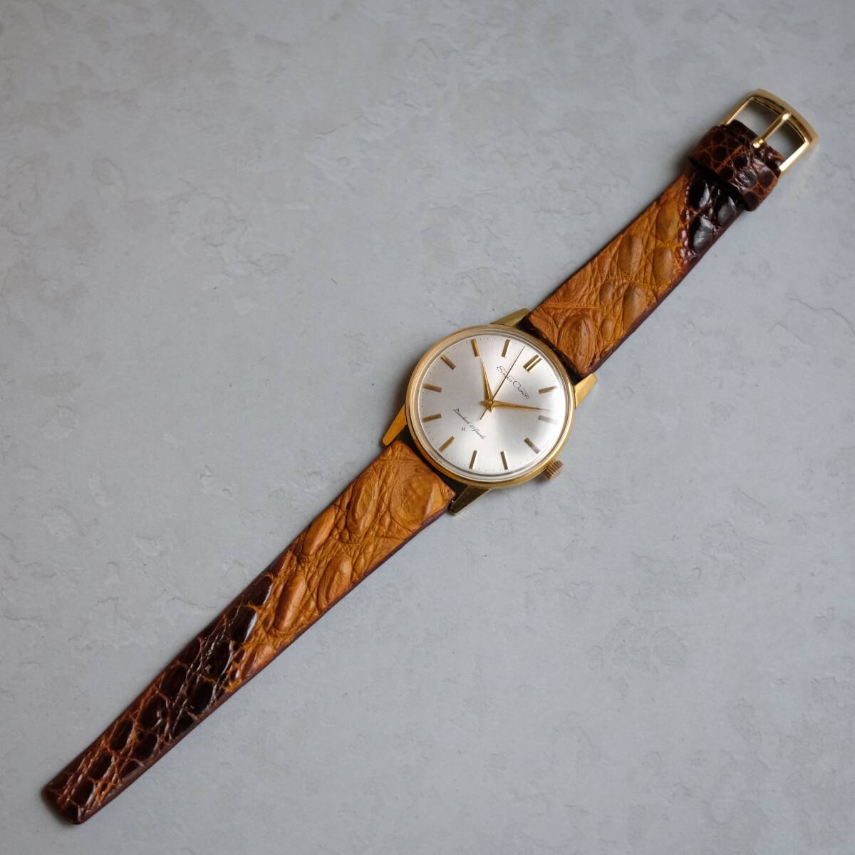 稼動品 SEIKO CROWN セイコー クラウン シルバー文字盤 AD 16002 AEGP 手巻き 1964年製 アンティーク腕時計 _画像9