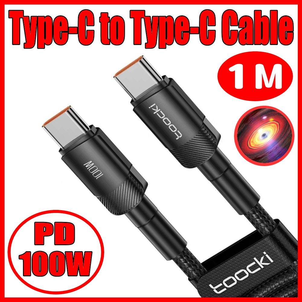 急速充電対応 USB Type-C  to Type-C ナイロン編み 充電ケーブル PD 100W 1m