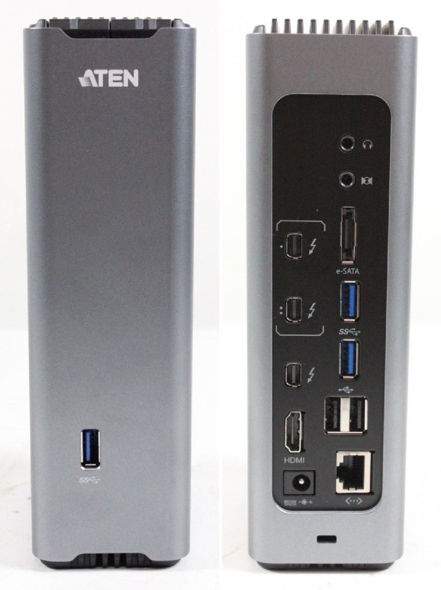 ATEN 2 port Thunderbolt 2 KVMdo King station US7220dok2-Port Sharing Switch USB3.0 eSATA 1GbE LAN[ present condition goods ]