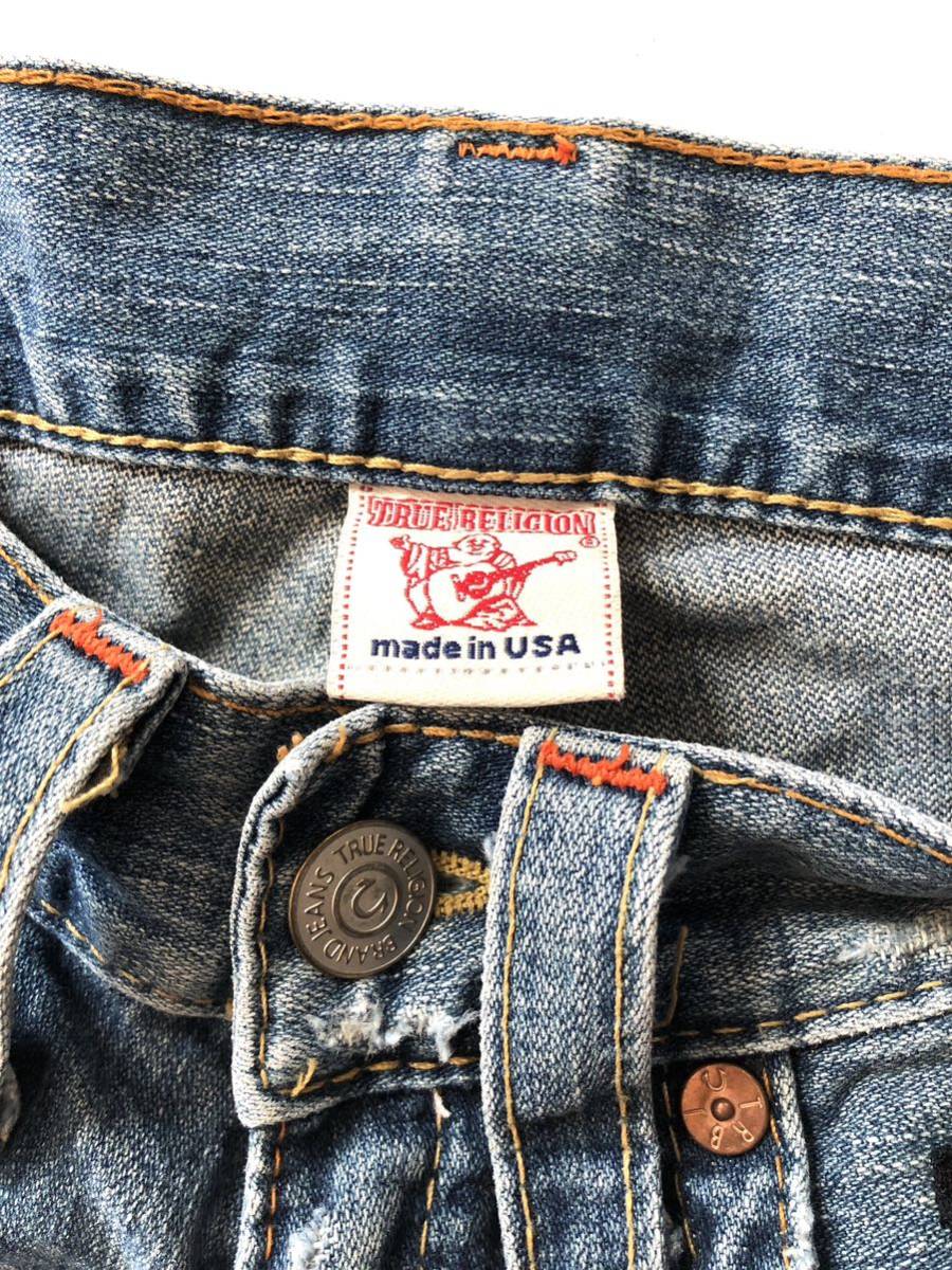 TRUE RELIGION トゥルーレリジョン JOEY デニム ドクロ ラインストーン ジーンズ 26 レディース ブーツカット ダメージ加工_画像8