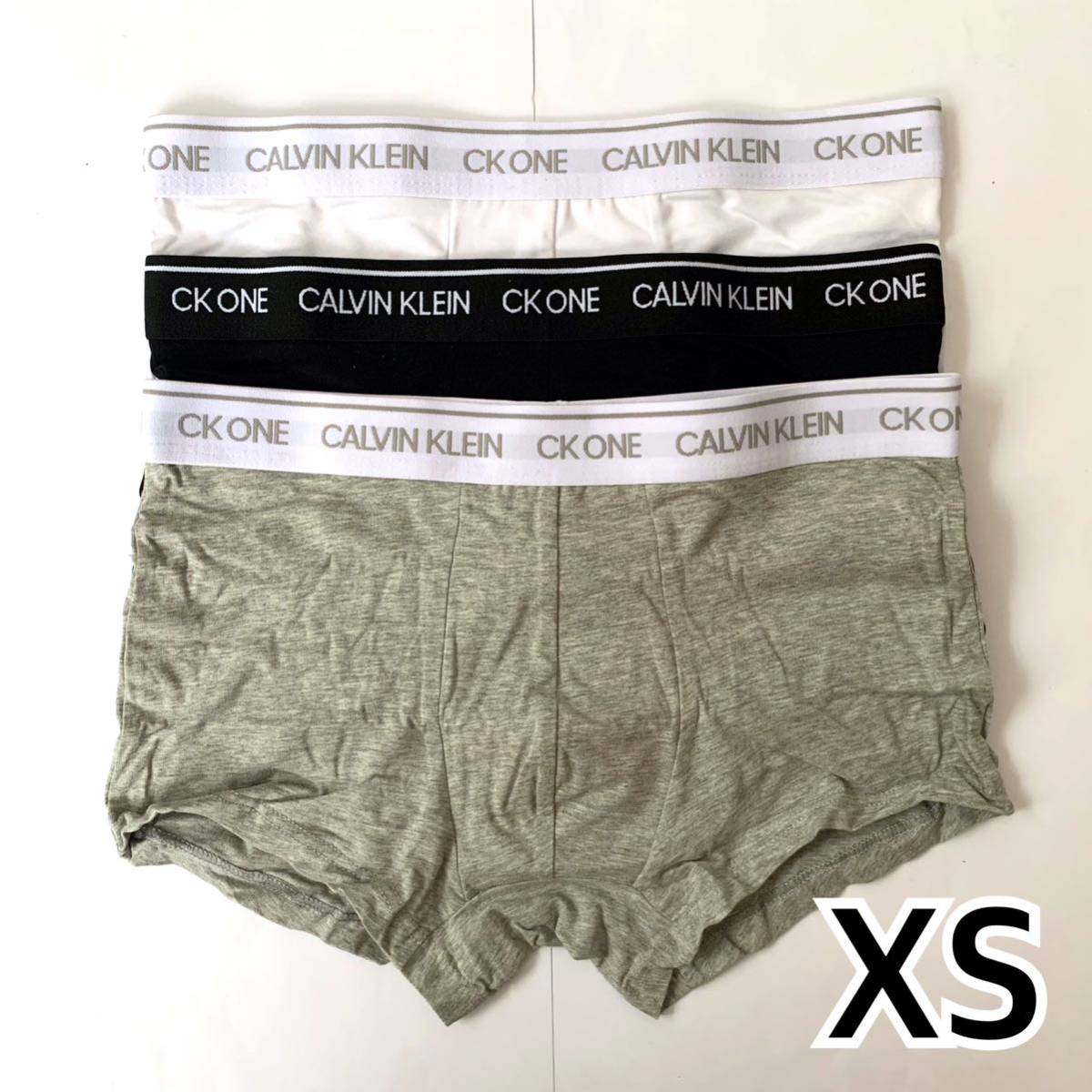Calvin Klein ボクサーパンツ CK one XSサイズ 3枚セット ホワイト ブラック グレー 送料無料 最短発送 カルバンクライン メンズパンツ_画像3