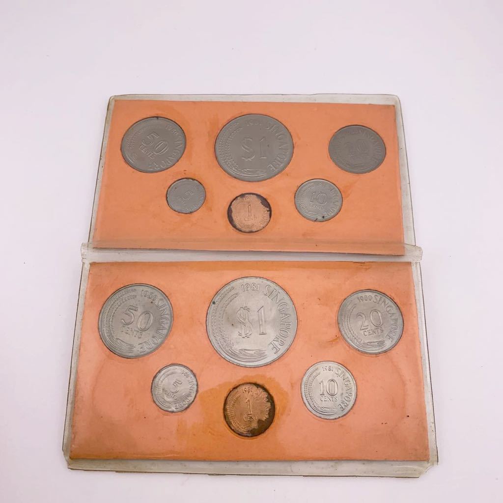 シンガポール 硬貨 1981年 SINGAPORE コイン セット　1ドル 50 20 10 5 1セント　コイン帳　【S80561-418】_画像2