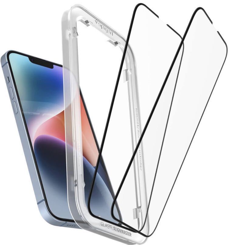 【 未使用 】【 spigen 】 iPhone 14 Plus ・iPhone 13 Pro Max 対応 ガラス保護フィルム ( 2枚入り ) ALIGN MAGTER ガイド枠付き _画像1