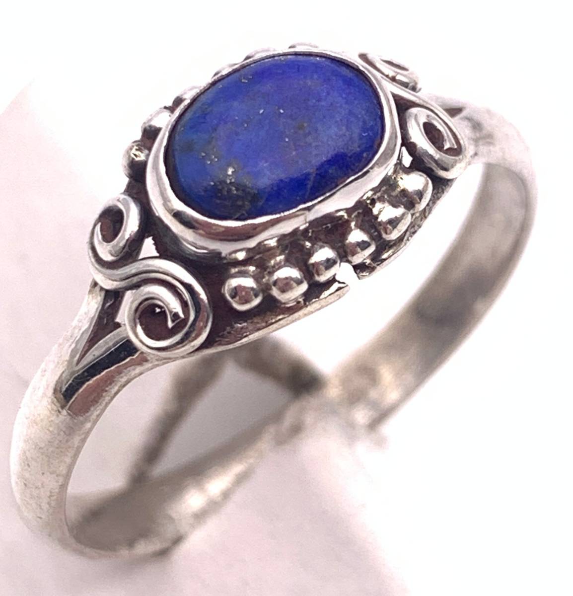  natural stone lapis lazuli antique manner silver925 ring *21.5 number 